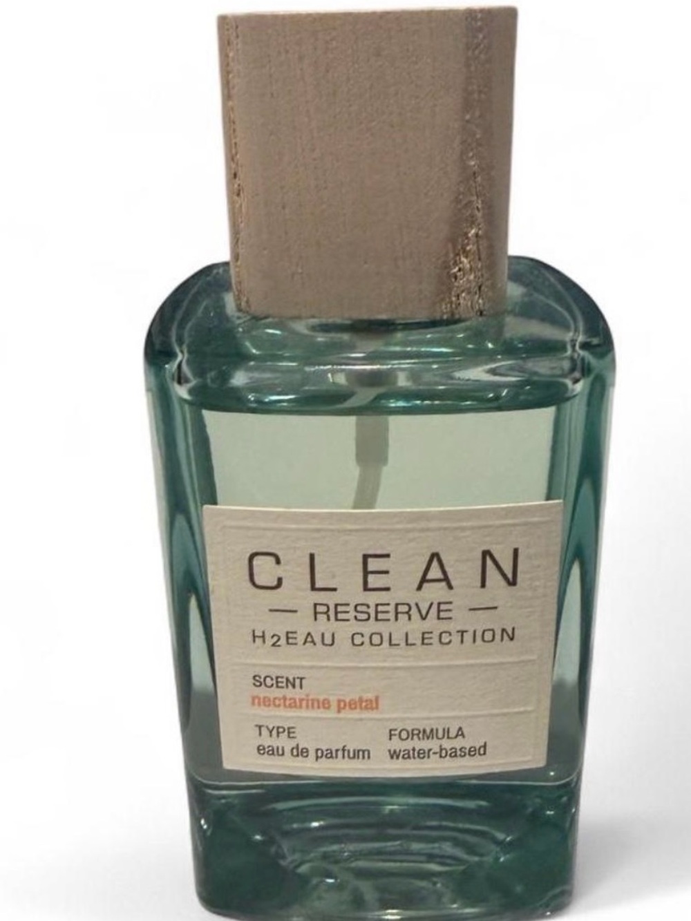 *LIKE NEW*3.4oz* CLEAN Reserve H2EAU Nectarine - Teal Glass